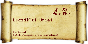 Luczáti Uriel névjegykártya
